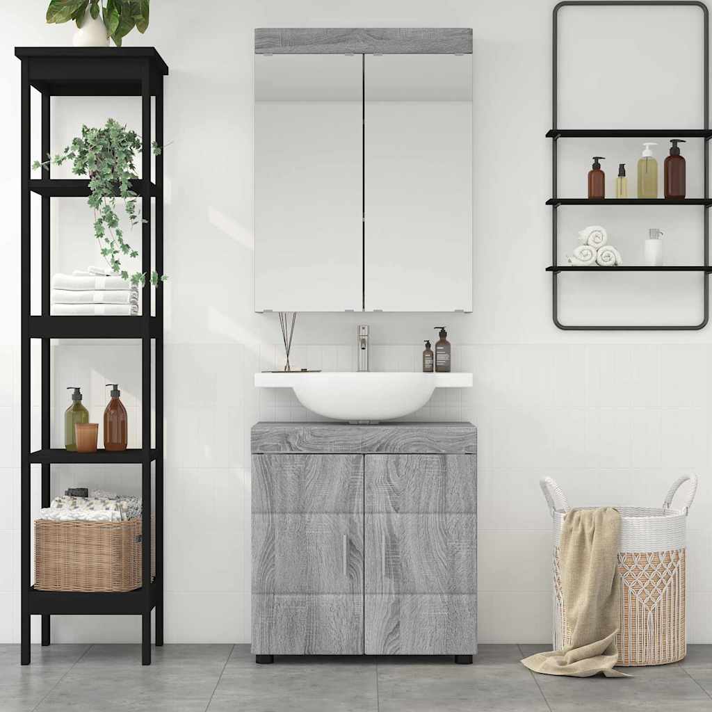 Bathroom Furniture Set TULUM 2 pcs Grey Sonoma 60 x 34 x 63 cm