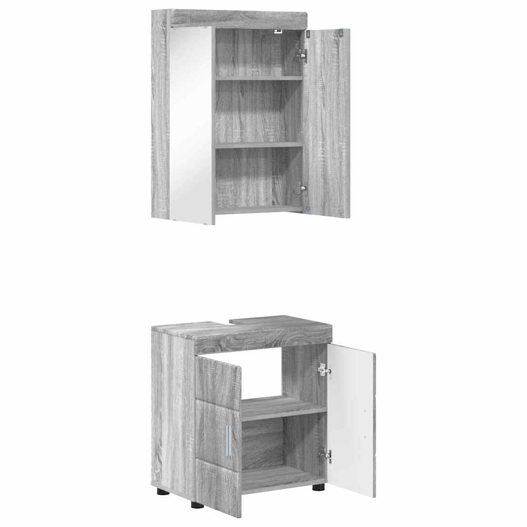 Bathroom Furniture Set TULUM 2 pcs Grey Sonoma 60 x 34 x 63 cm