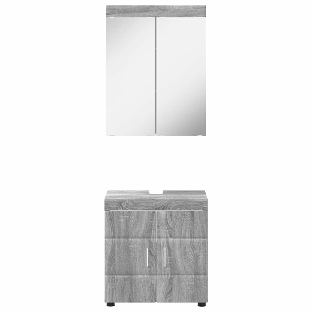 Bathroom Furniture Set TULUM 2 pcs Grey Sonoma 60 x 34 x 63 cm