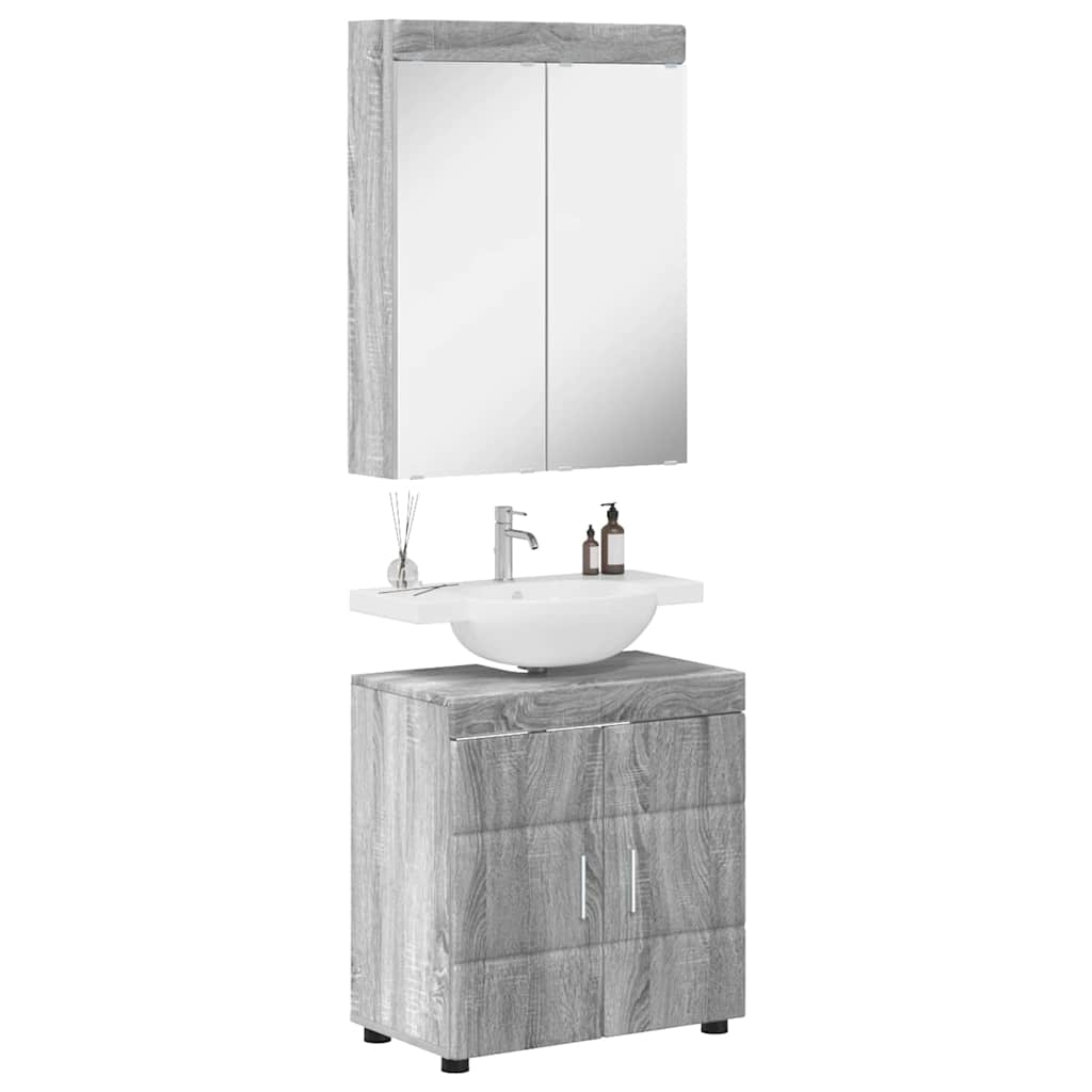 Bathroom Furniture Set TULUM 2 pcs Grey Sonoma 60 x 34 x 63 cm