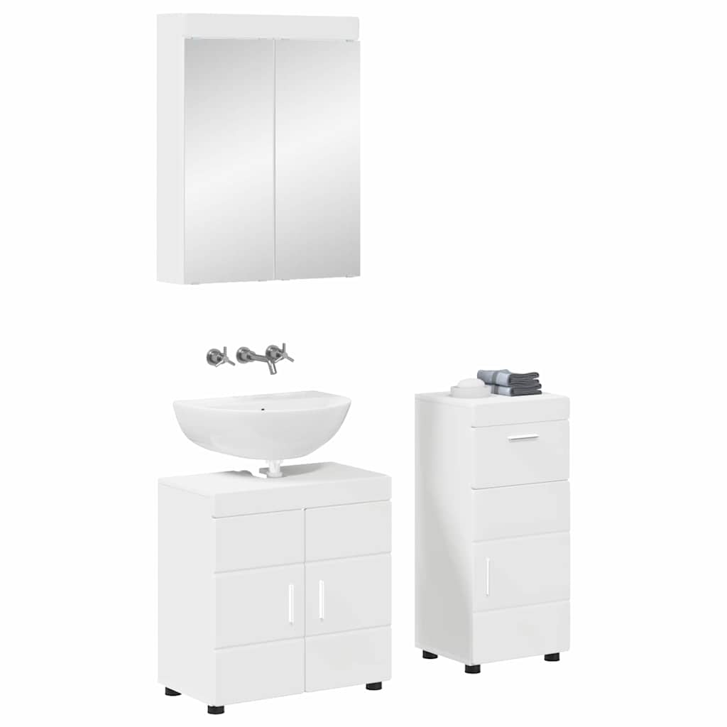 Bathroom Furniture Set TULUM 3 pcs White 60 x 34 x 63 cm