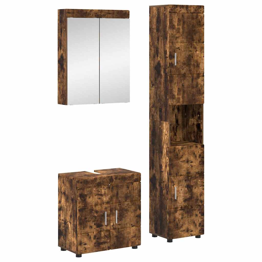 Bathroom Furniture Set TULUM 3 pcs Smoked Oak 60 x 34 x 63 cm