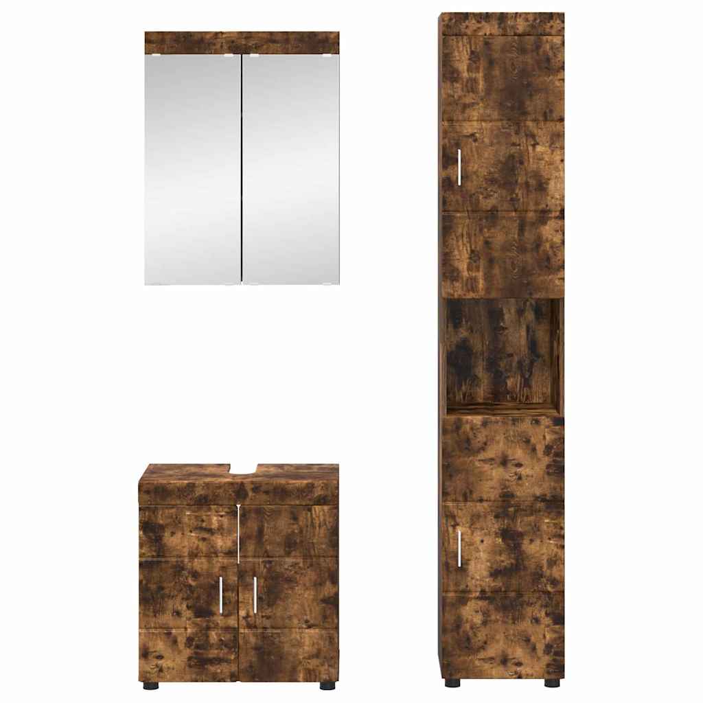 Bathroom Furniture Set TULUM 3 pcs Smoked Oak 60 x 34 x 63 cm