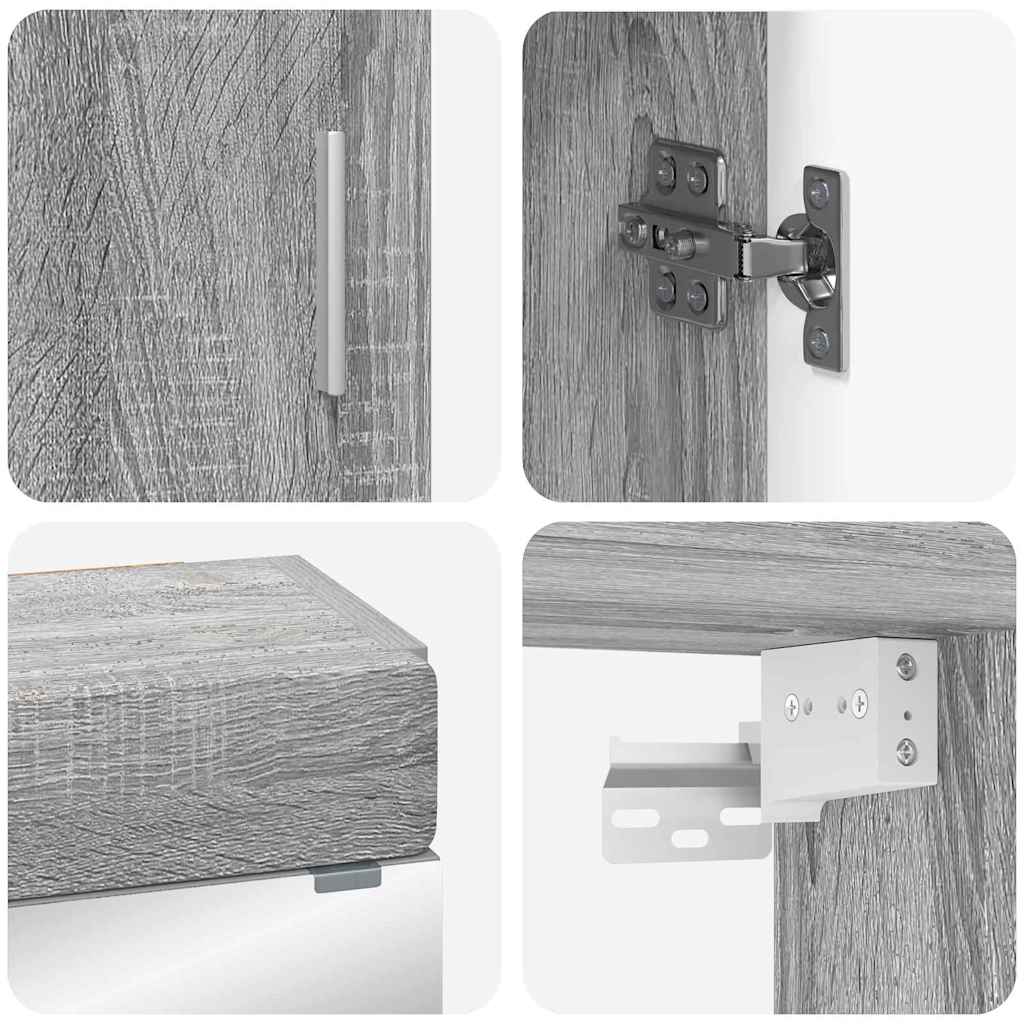 Bathroom Furniture Set TULUM 3 pcs Grey Sonoma 60 x 34 x 63 cm