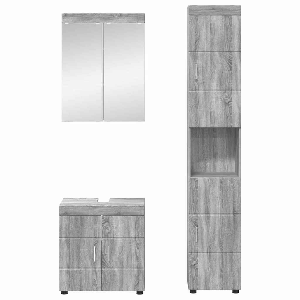 Bathroom Furniture Set TULUM 3 pcs Grey Sonoma 60 x 34 x 63 cm
