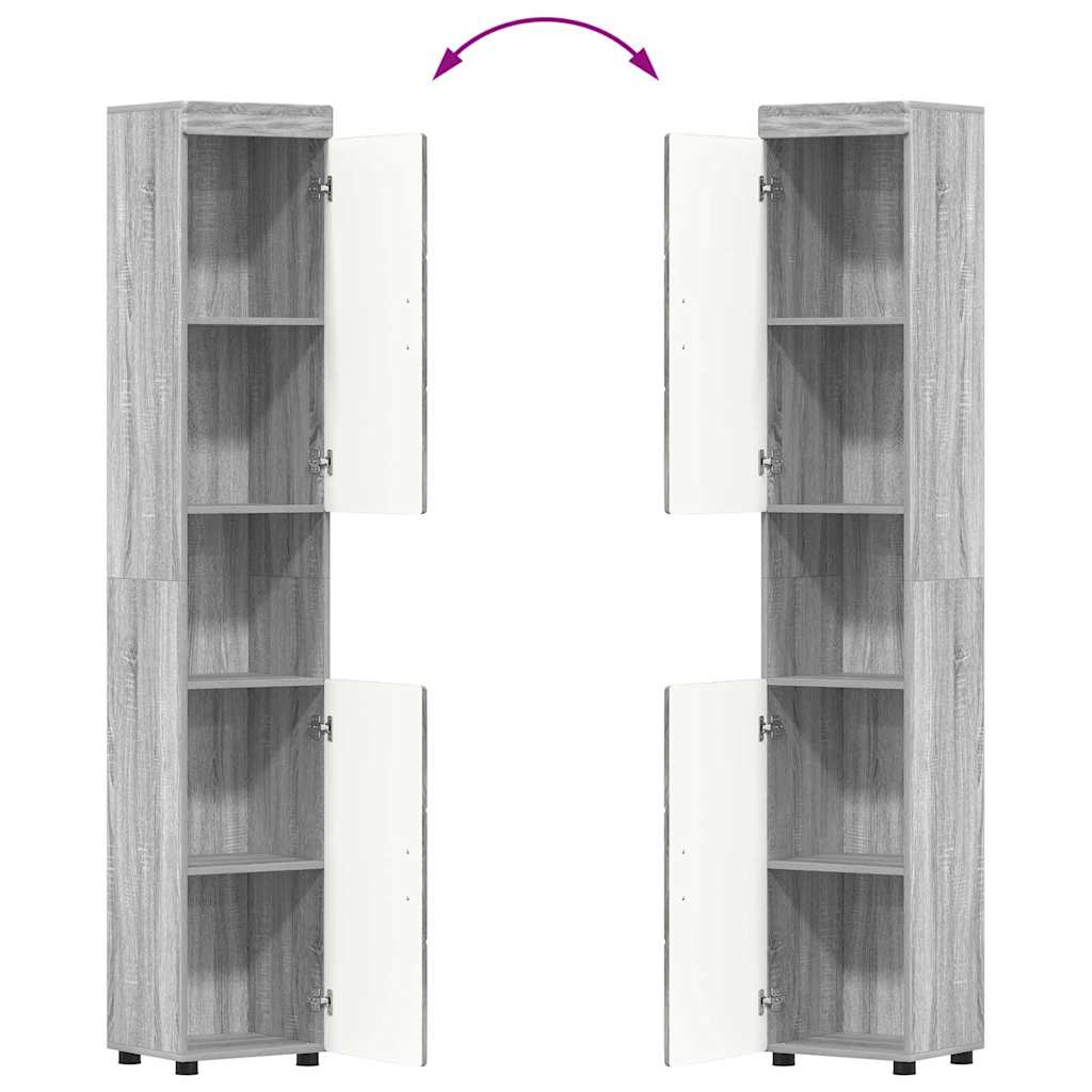 Bathroom Furniture Set TULUM 3 pcs Grey Sonoma 60 x 34 x 63 cm