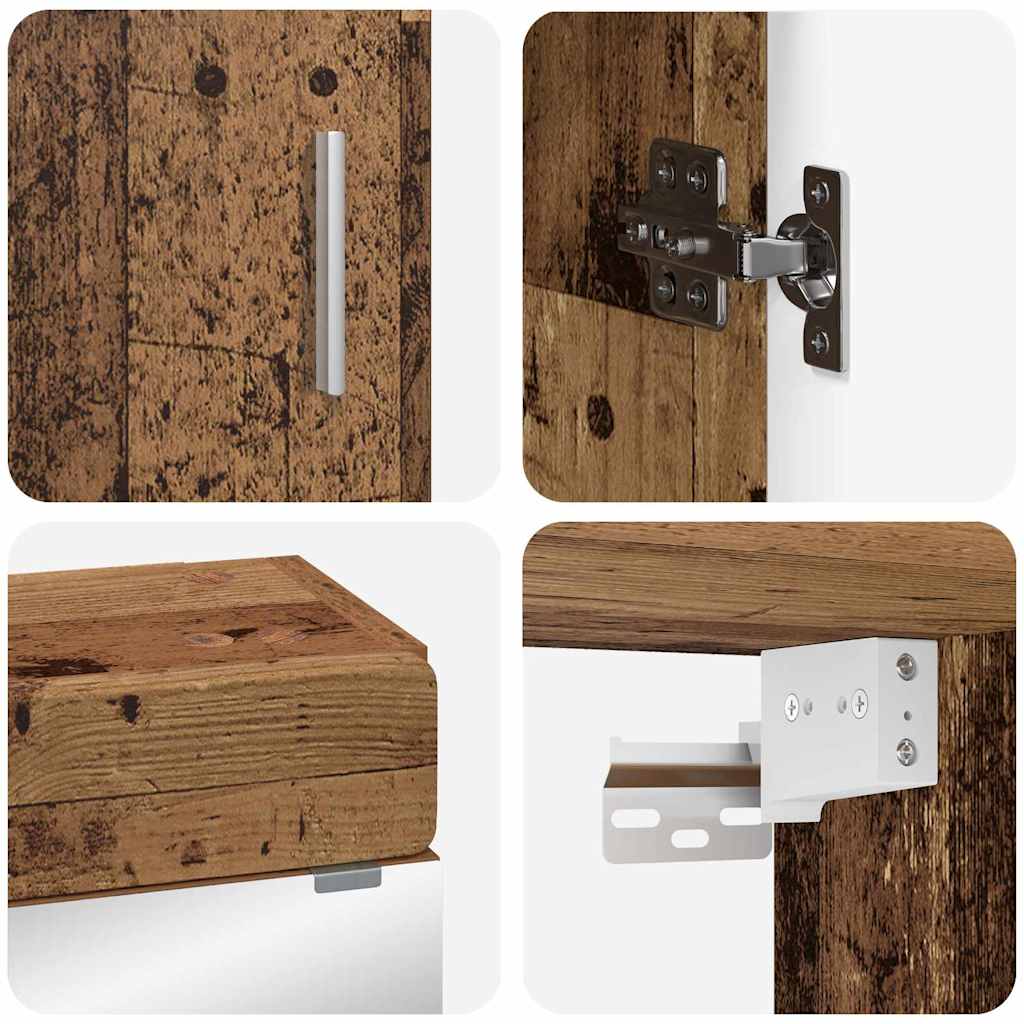 Bathroom Furniture Set TULUM 3 pcs Old Wood 60 x 34 x 63 cm