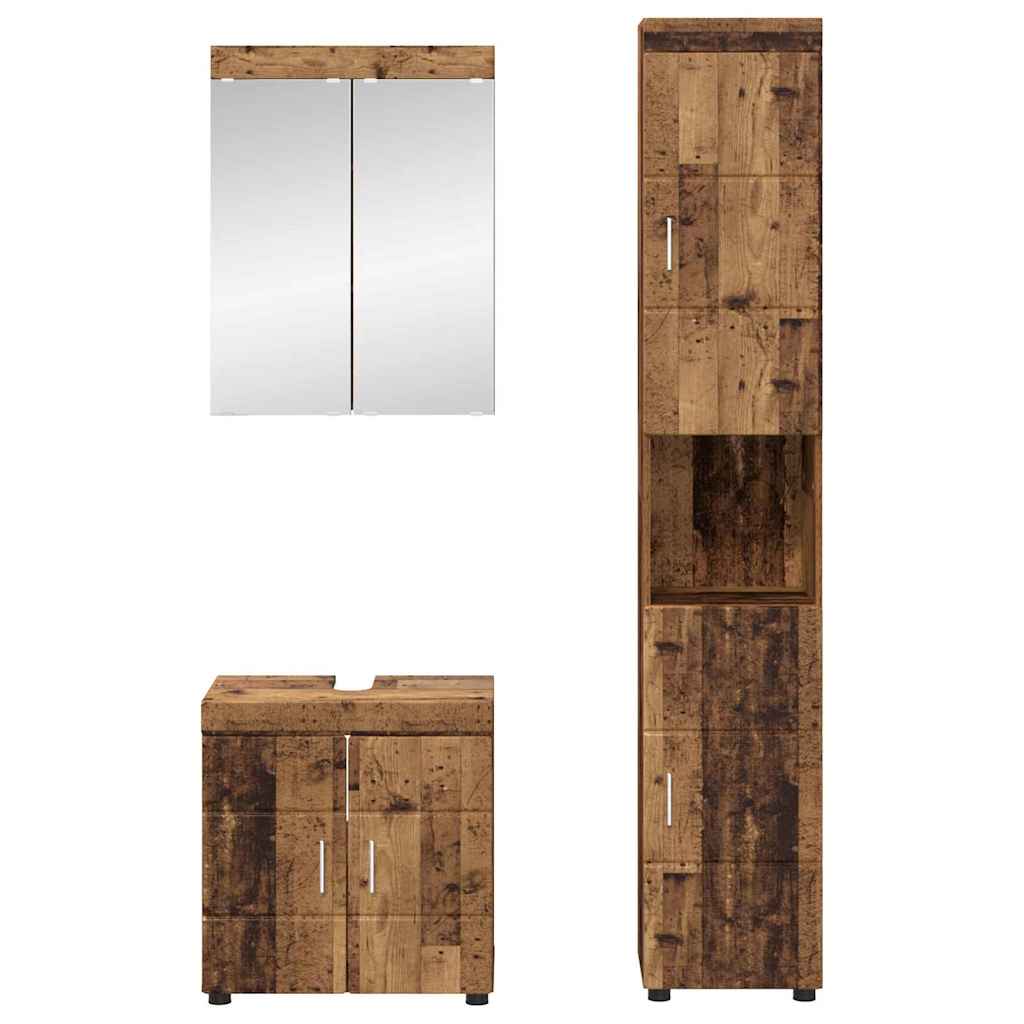 Bathroom Furniture Set TULUM 3 pcs Old Wood 60 x 34 x 63 cm