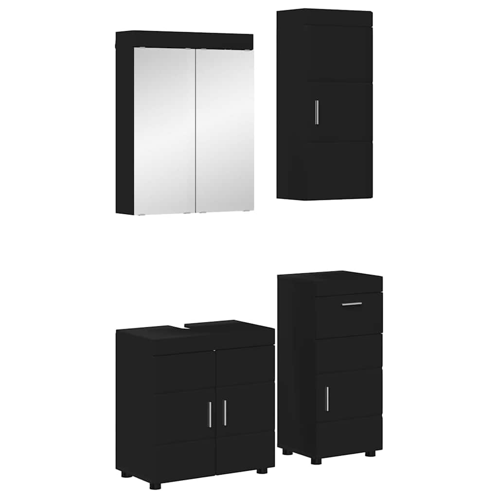 Bathroom Furniture Set TULUM 4 pcs Black 60 x 34 x 63 cm