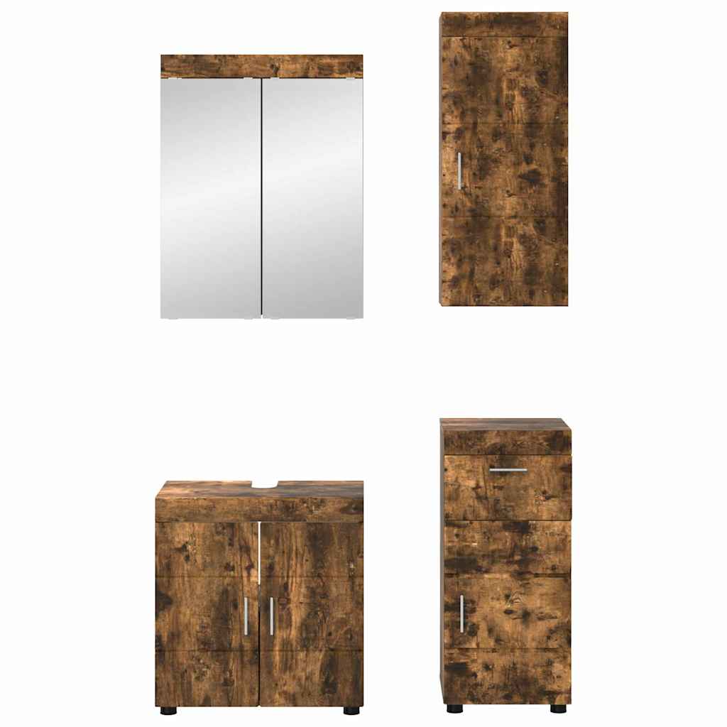 Bathroom Furniture Set TULUM 4 pcs Smoked Oak 60 x 34 x 63 cm