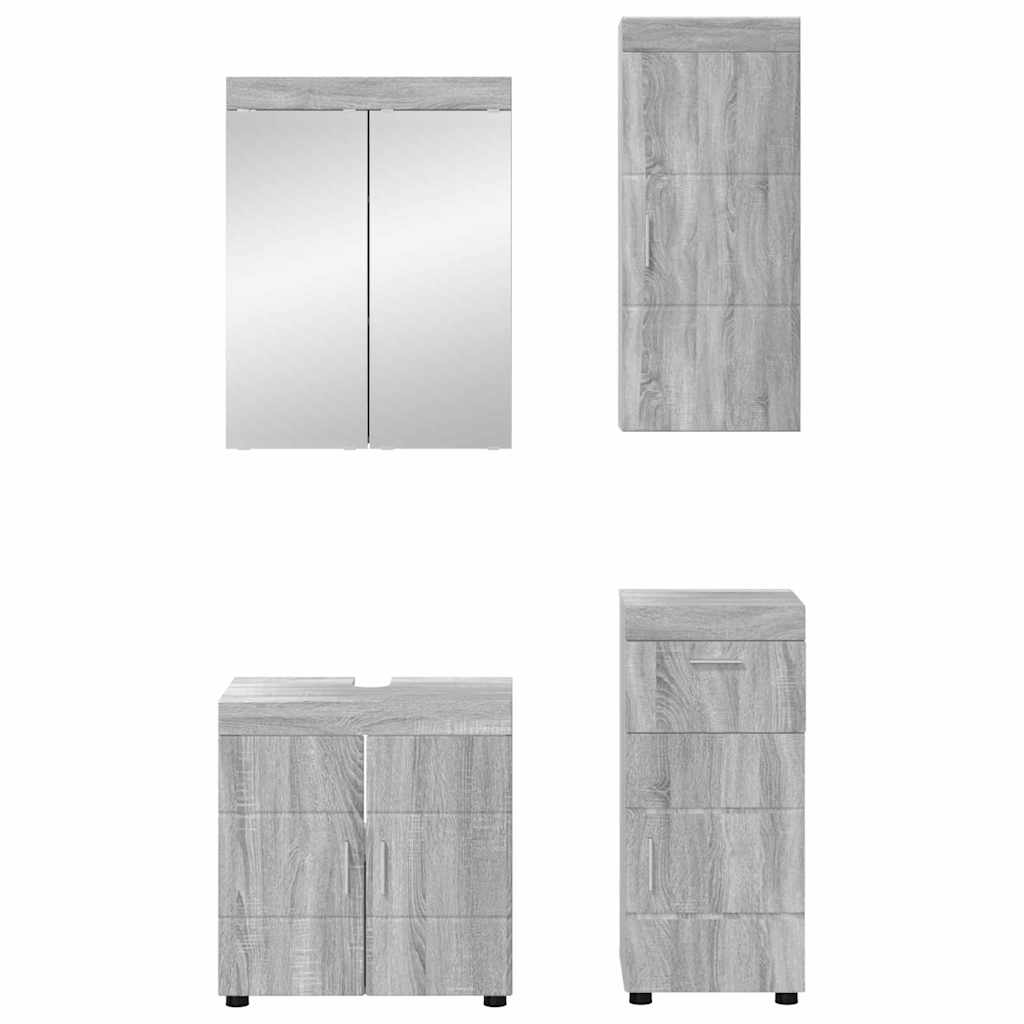 Bathroom Furniture Set TULUM 4 pcs Grey Sonoma 60 x 34 x 63 cm