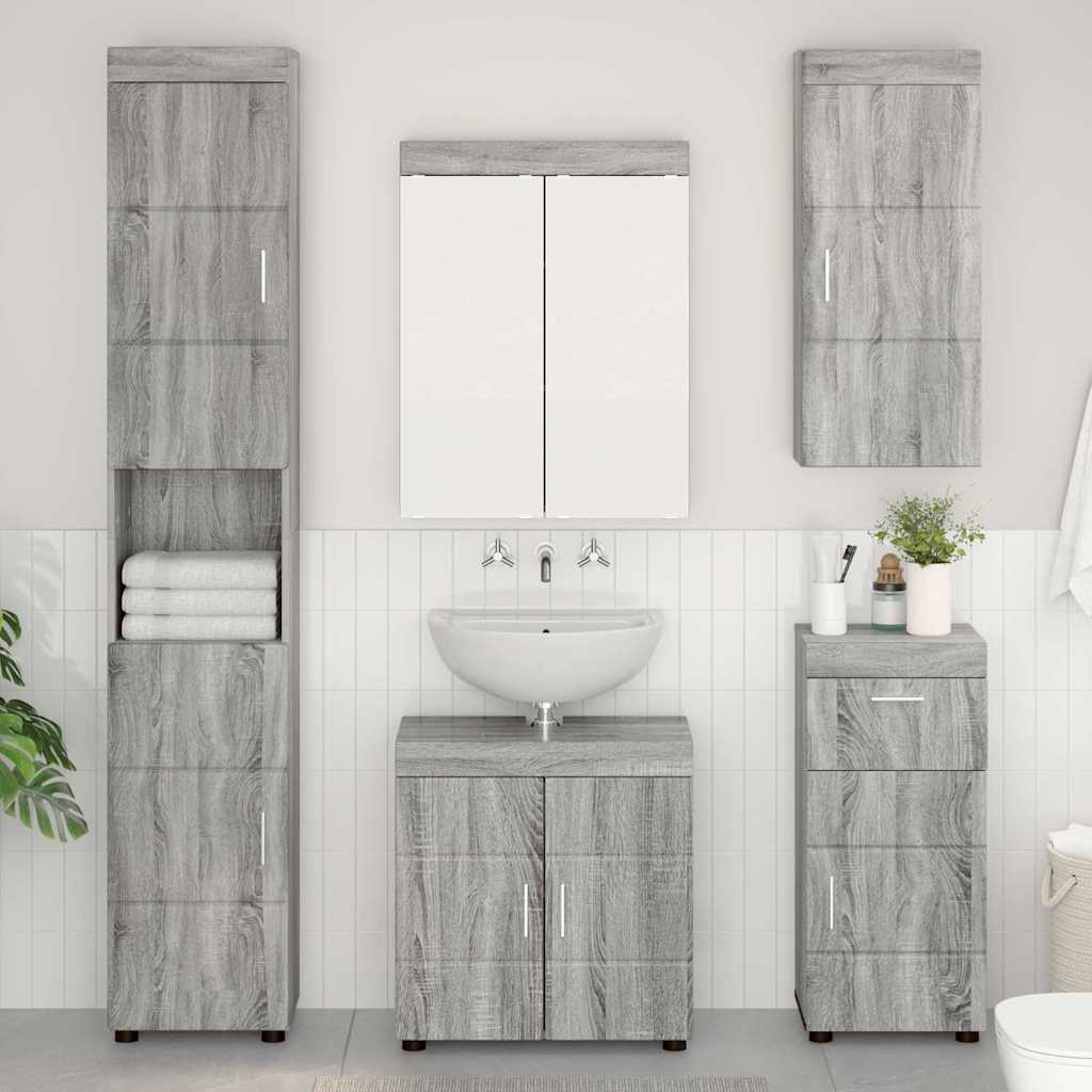 Bathroom Furniture Set TULUM 5 pcs Grey Sonoma 60 x 34 x 63 cm