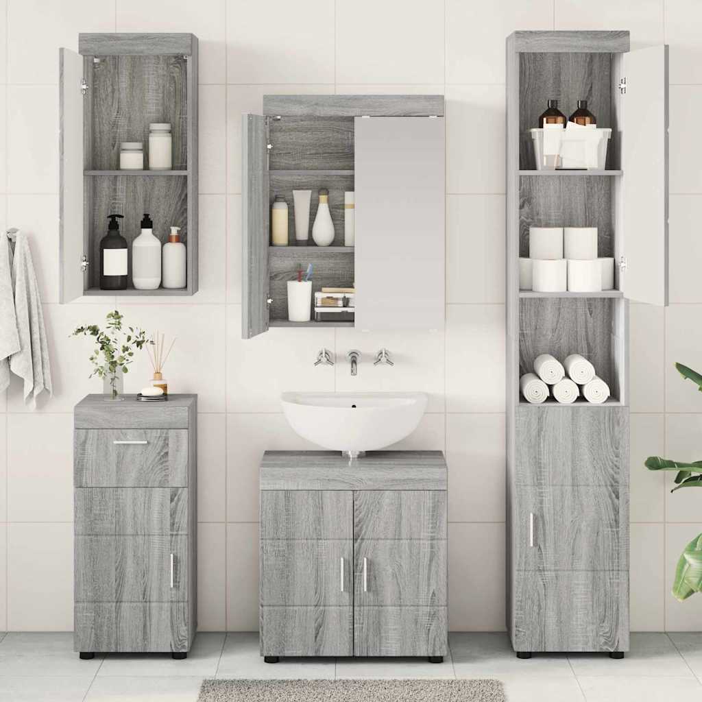 Bathroom Furniture Set TULUM 5 pcs Grey Sonoma 60 x 34 x 63 cm