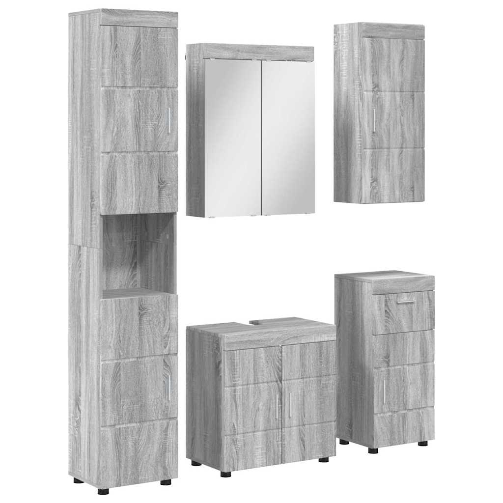Bathroom Furniture Set TULUM 5 pcs Grey Sonoma 60 x 34 x 63 cm