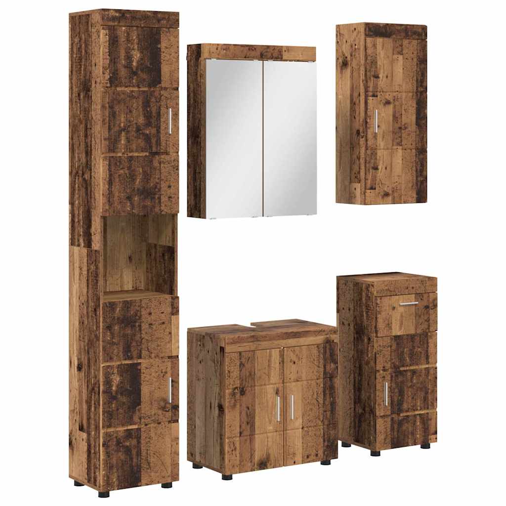 Bathroom Furniture Set TULUM 5 pcs Old Wood 60 x 34 x 63 cm