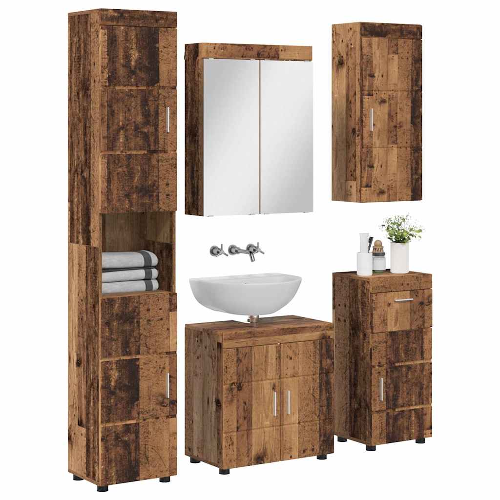 Bathroom Furniture Set TULUM 5 pcs Old Wood 60 x 34 x 63 cm