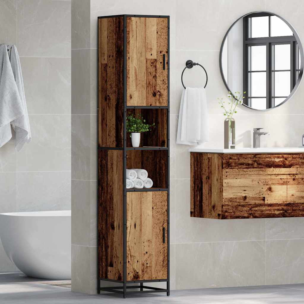 Bathroom Furniture Set with Shelf Old Wood 35 x 37.5 x 188.5 cm