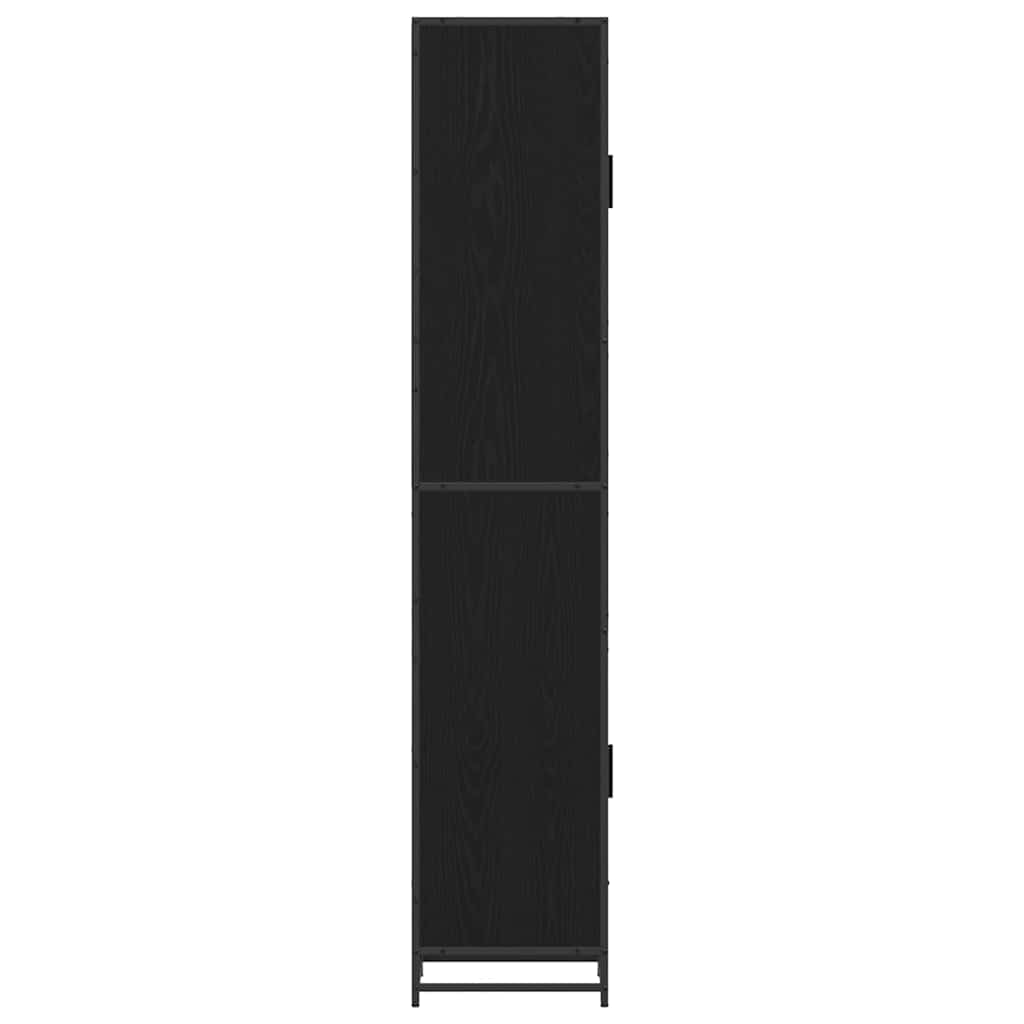 Bathroom Furniture Set with Door Black Oak 35 x 37.5 x 188.5 cm