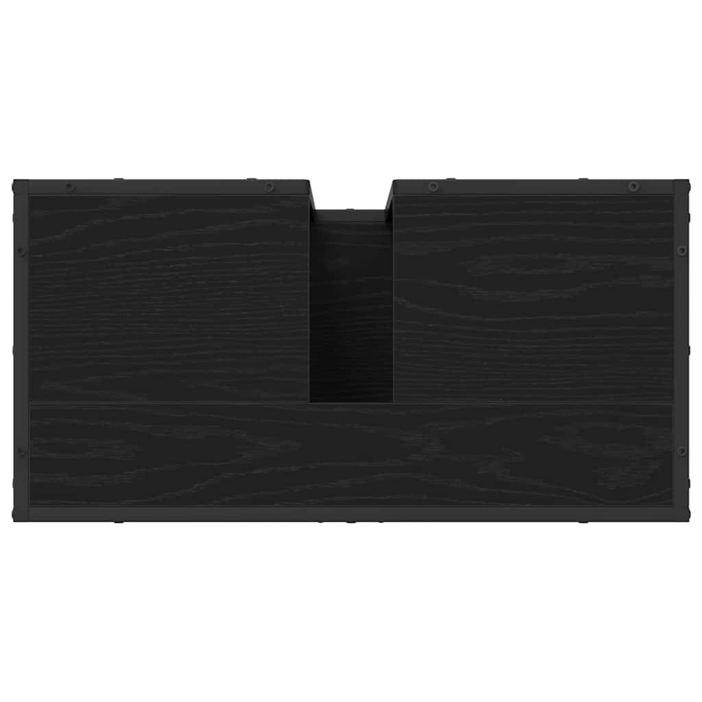 Bathroom Furniture Set 3 pcs Black Oak Engineered Wood