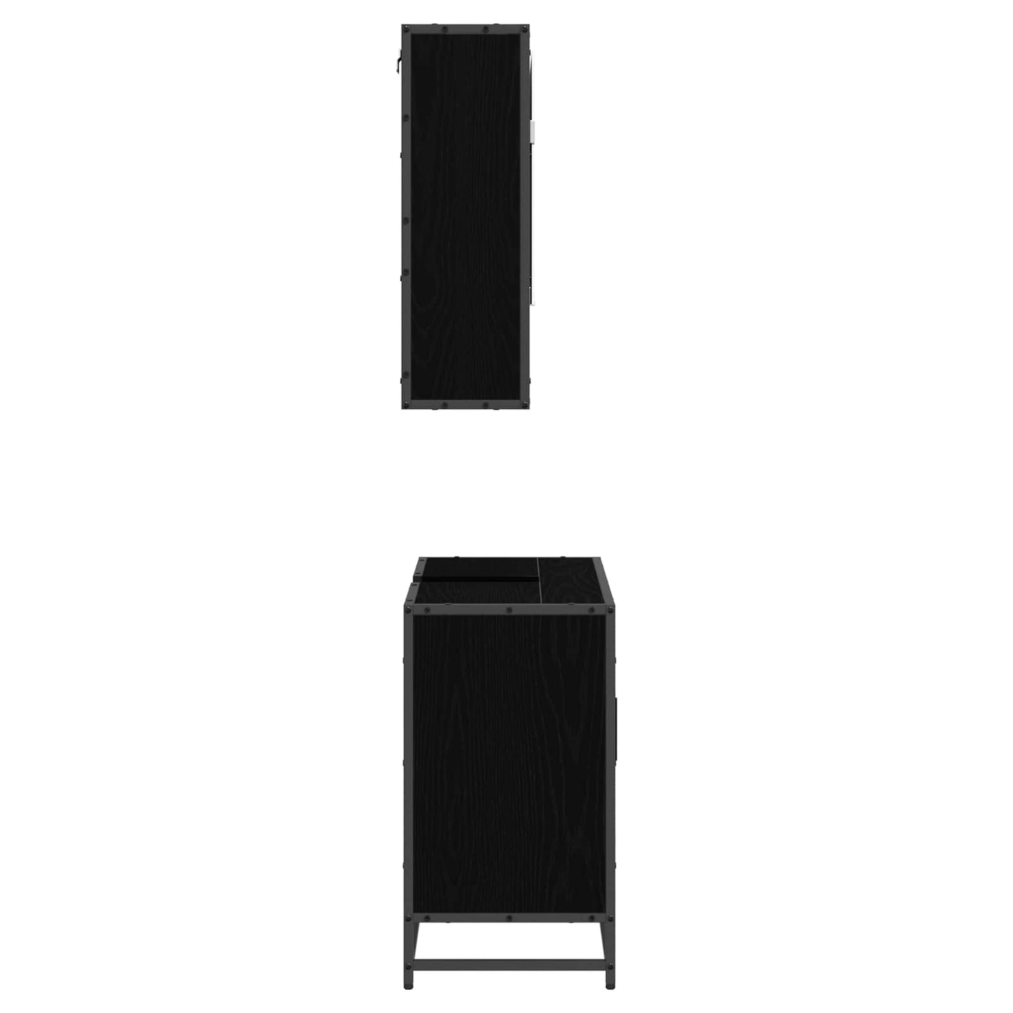 Bathroom Furniture Set 2 pcs Black Oak Engineered Wood