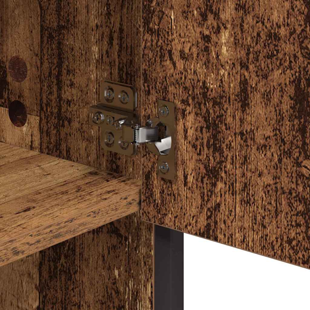 Bathroom Furniture Set with Door 3 pcs Old Wood Engineered Wood