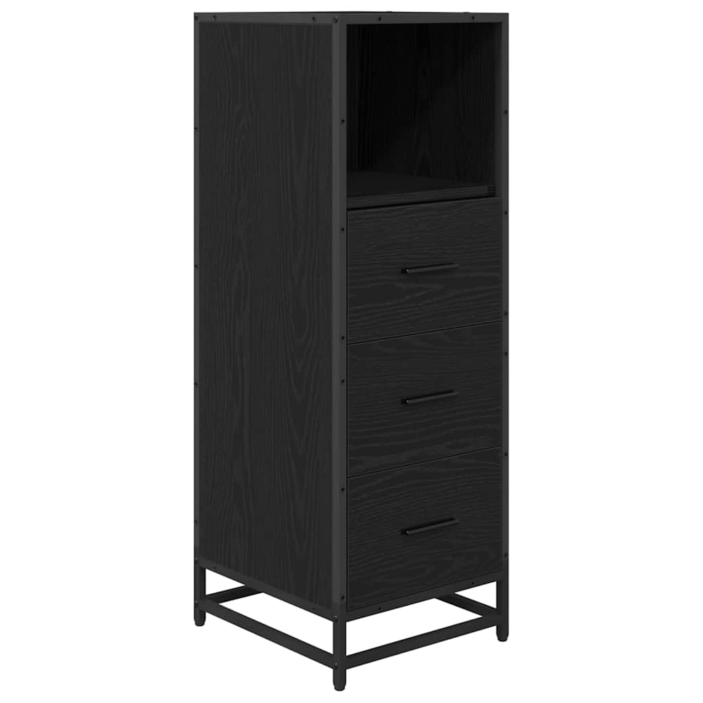 Bathroom Furniture Set 4 pcs Black Oak Engineered Wood