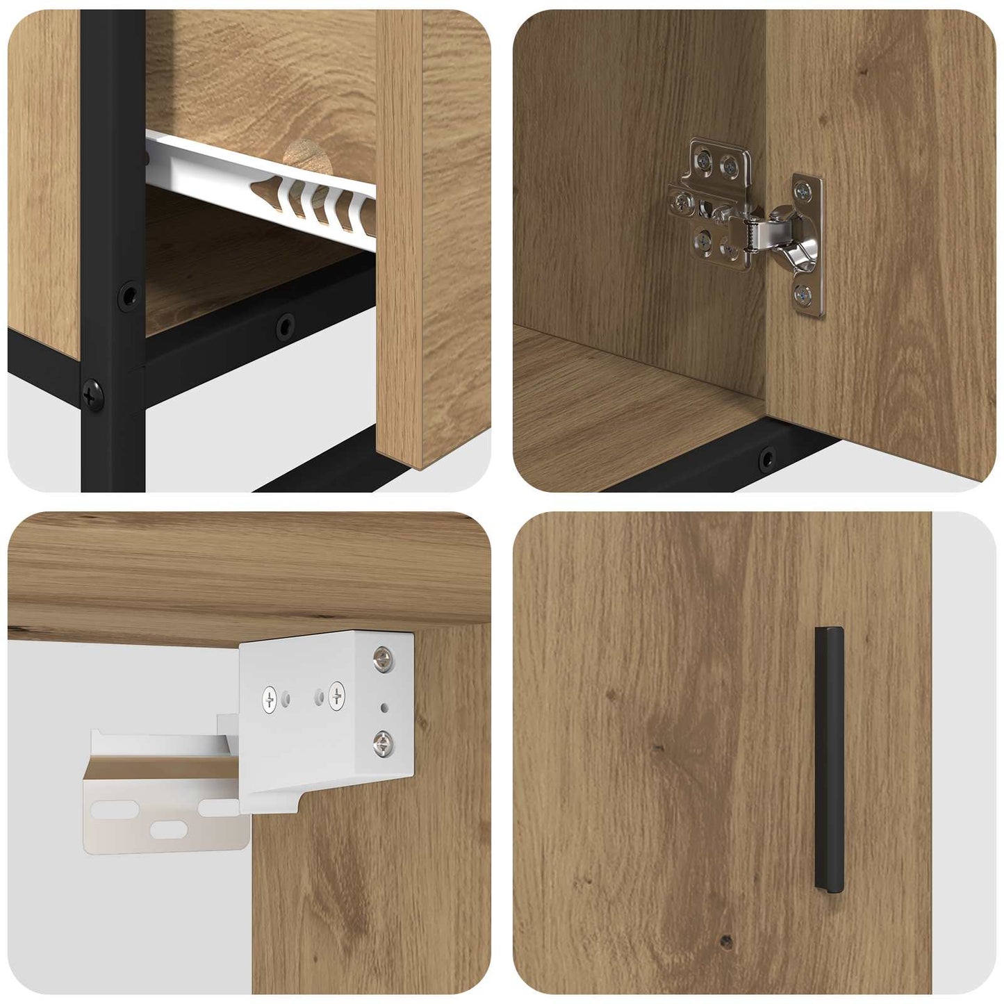 Bathroom Furniture Set 3 pcs Artisan Oak Engineered Wood
