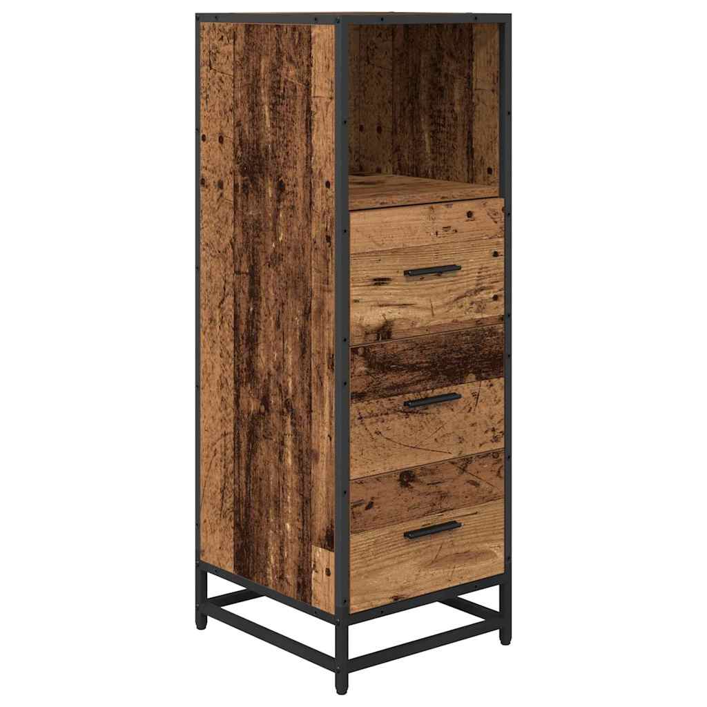 Bathroom Furniture Set with Door 4 pcs Old Wood Engineered Wood