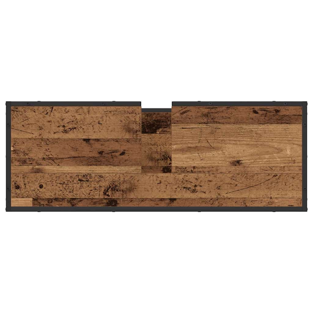 Bathroom Furniture Set with Door 3 pcs Old Wood Engineered Wood
