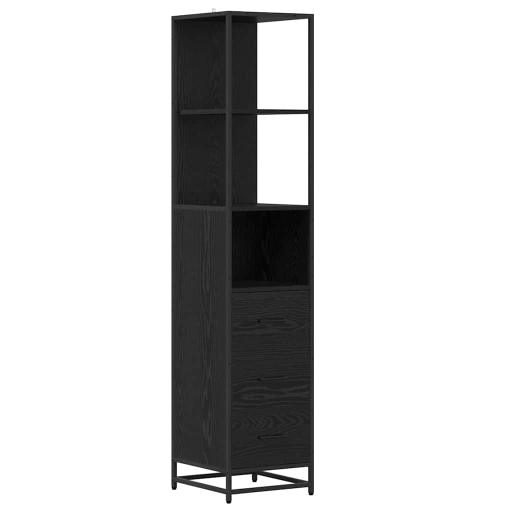 Bathroom Furniture Set 3 pcs Black Oak Engineered Wood