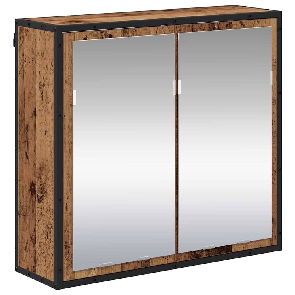 Bathroom Furniture Set with Door 4 pcs Old Wood Engineered Wood