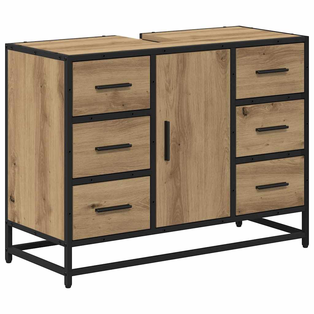 Bathroom Furniture Set 3 pcs Artisan Oak Engineered Wood