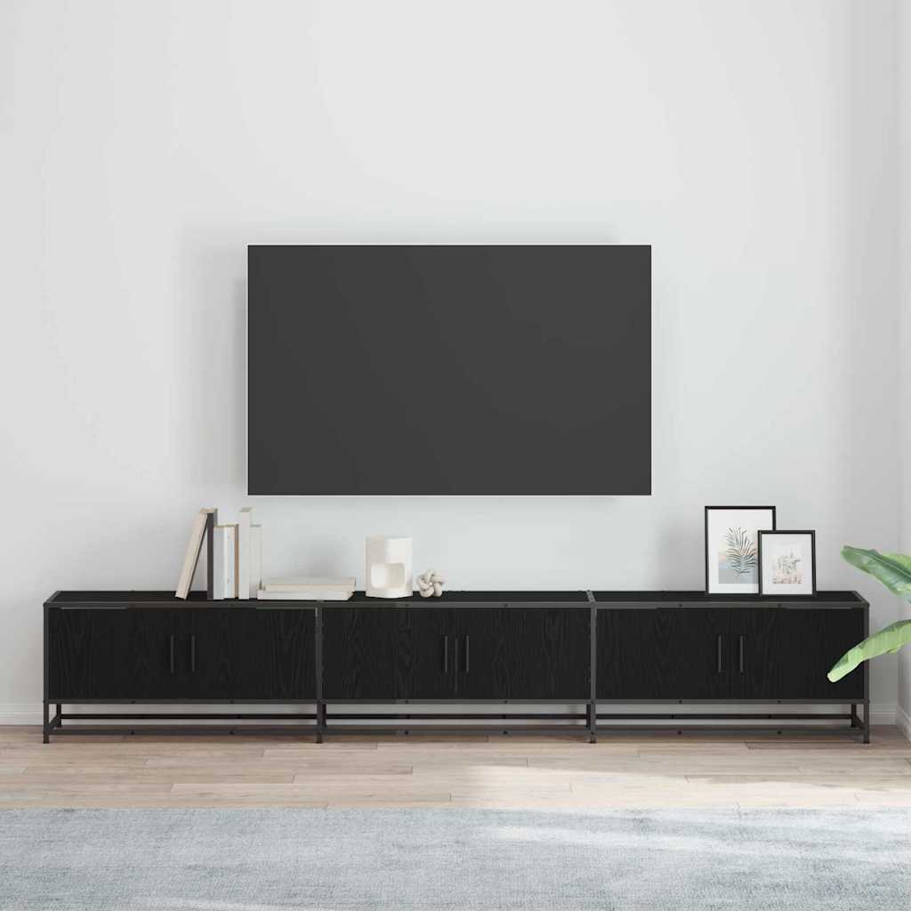 TV Units 2 pcs Black Oak 240 x 35 x 41 cm Engineered wood