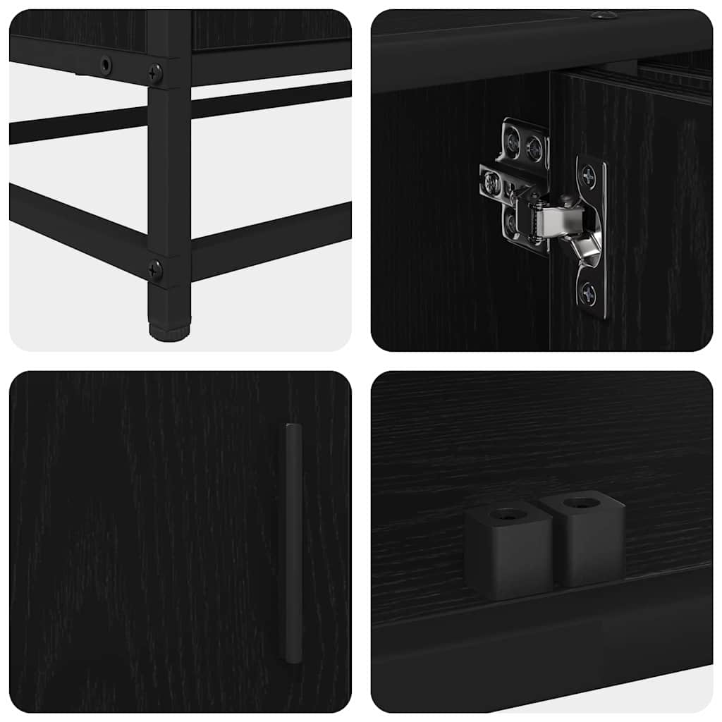 TV Units 210 x 35 x 41 cm Black Oak Engineered wood