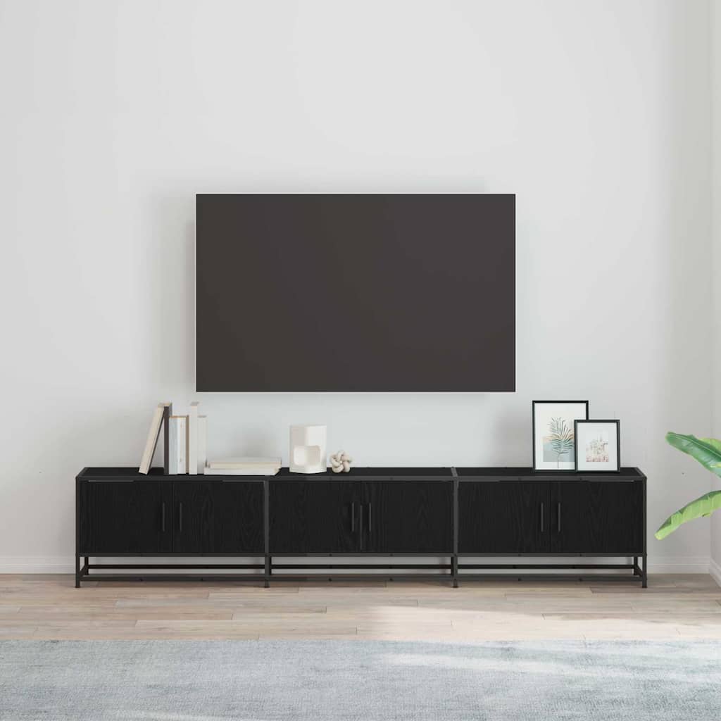TV Units 210 x 35 x 41 cm Black Oak Engineered wood