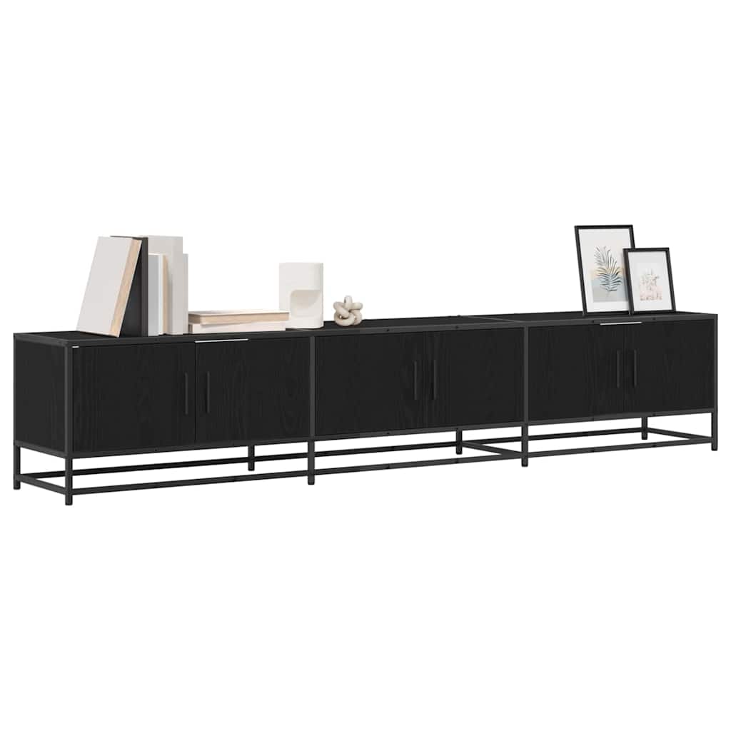 TV Units 210 x 35 x 41 cm Black Oak Engineered wood