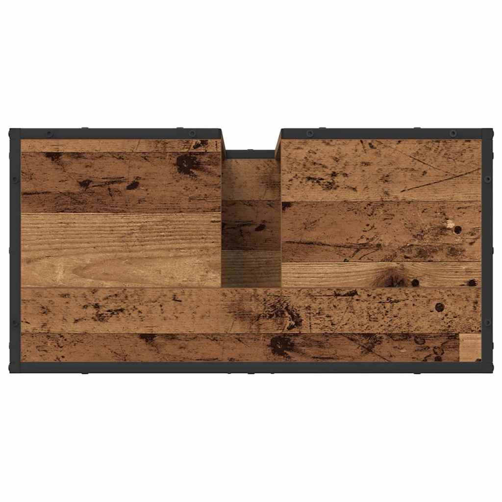 Bathroom Furniture Set with Door 3 pcs Old Wood Engineered Wood