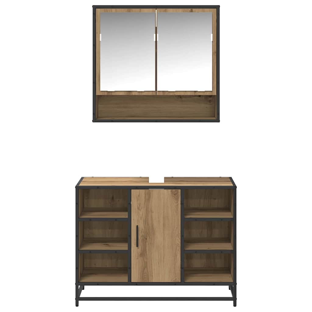 Bathroom Furniture Set 2 pcs Artisan Oak Engineered Wood