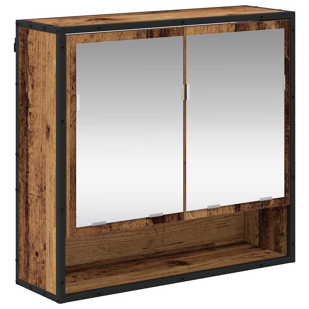 Bathroom Furniture Set with Door 3 pcs Old Wood Engineered Wood