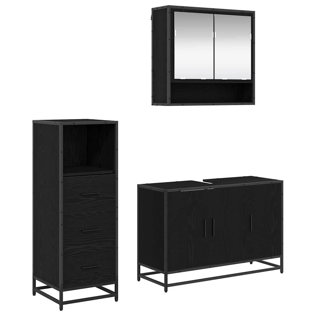 Bathroom Furniture Set with Door 2 pcs Old Wood Engineered Wood