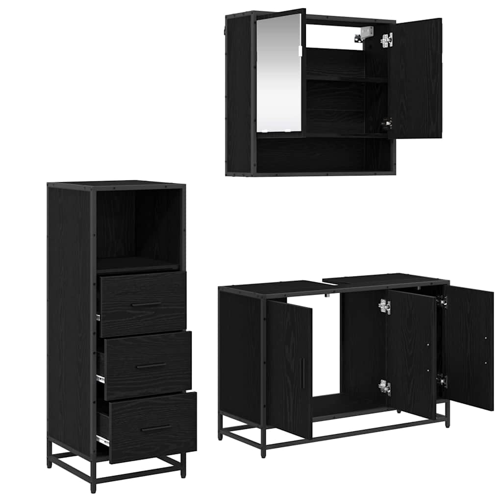 Bathroom Furniture Set with Door 2 pcs Old Wood Engineered Wood