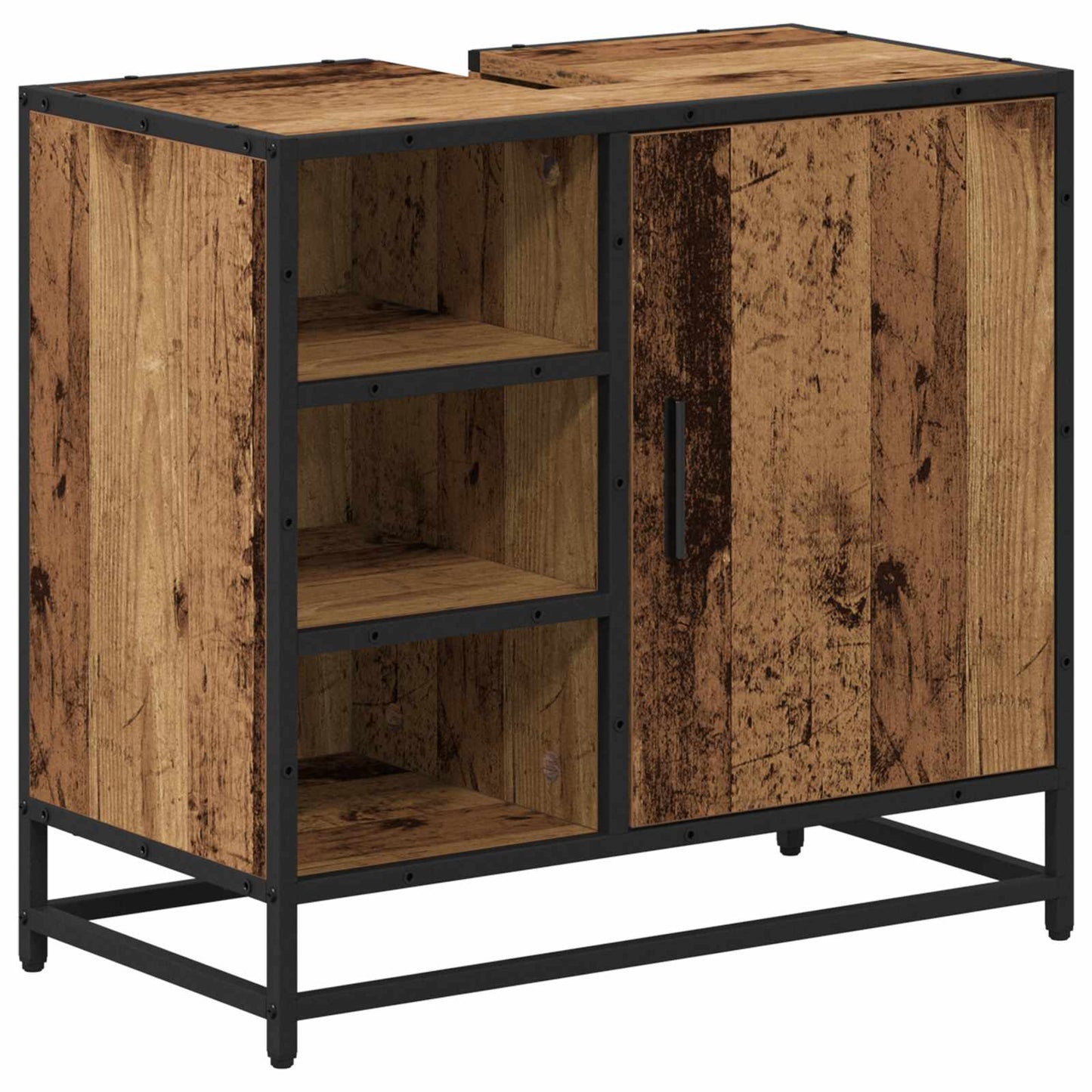 Bathroom Furniture Set 2 pcs Old Wood Engineered Wood