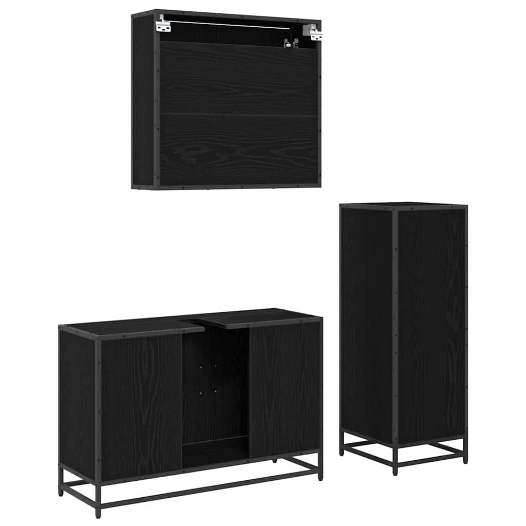 Bathroom Furniture Set with Door 2 pcs Old Wood Engineered Wood