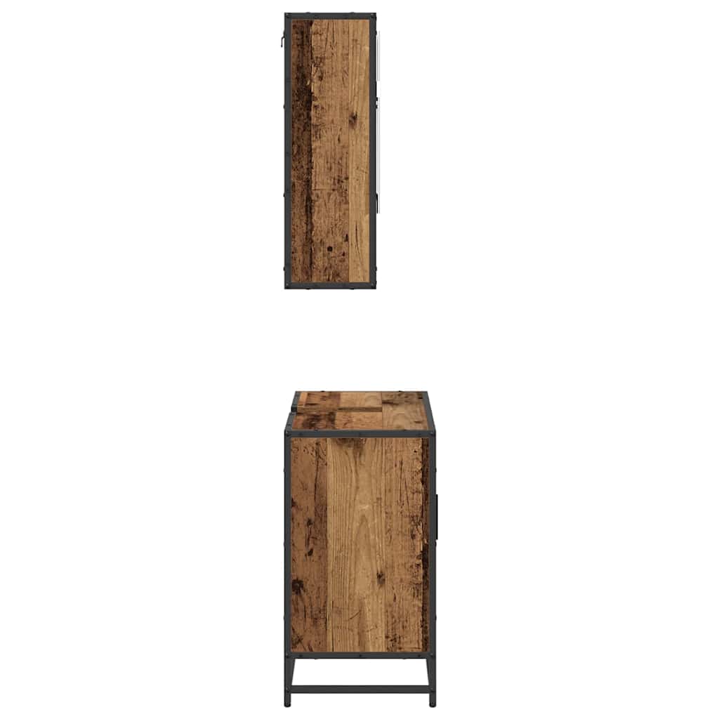Bathroom Furniture Set 2 pcs Old Wood Engineered Wood