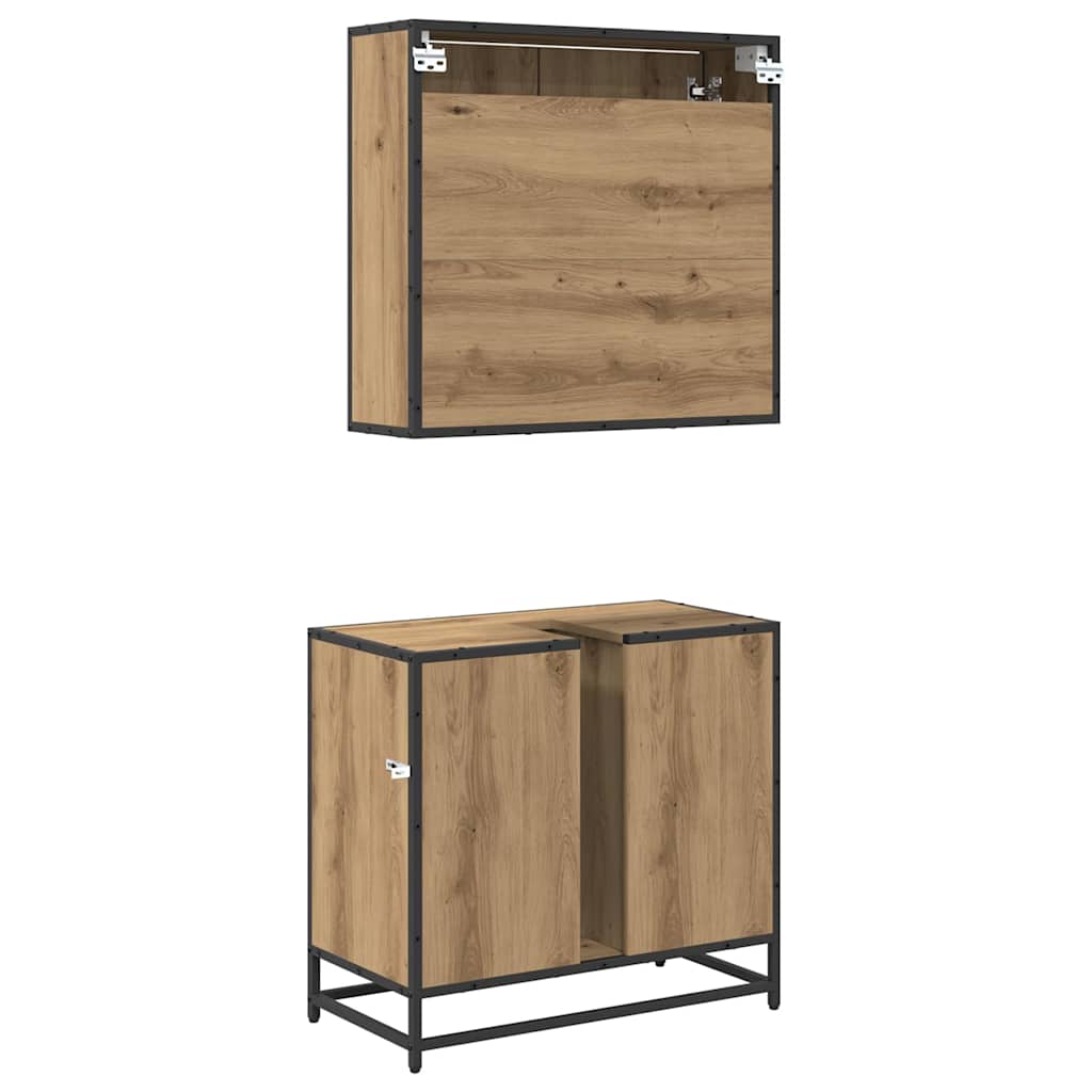 Bathroom Furniture Set 2 pcs Artisan Oak Engineered Wood