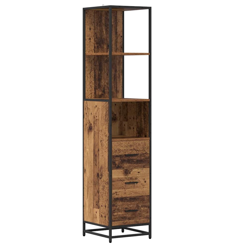 Bathroom Furniture Set with Door 3 pcs Old Wood Engineered Wood