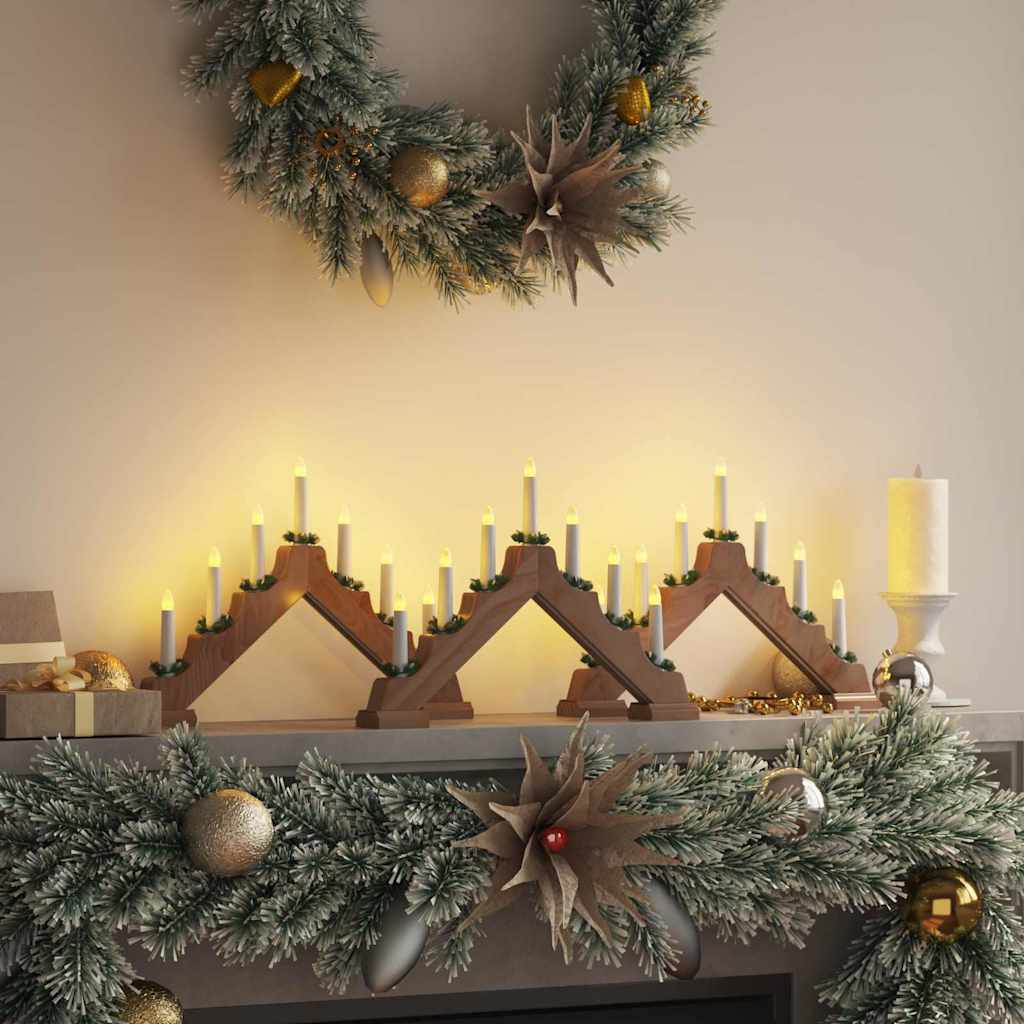 Christmas Candle Bridge 3 pcs 7 LEDs Warm White