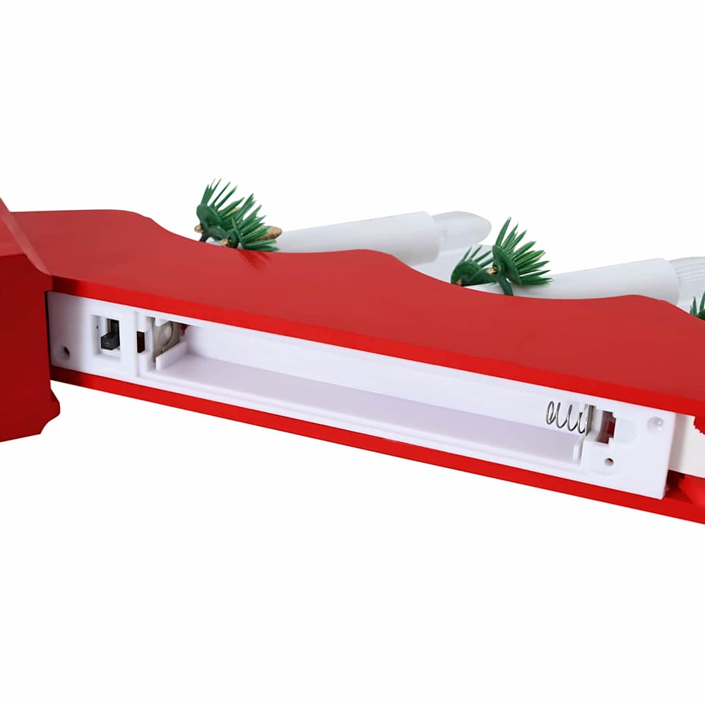 Christmas Candle Bridge Red 39.5 x 5 x 29 cm Solid Pine Wood