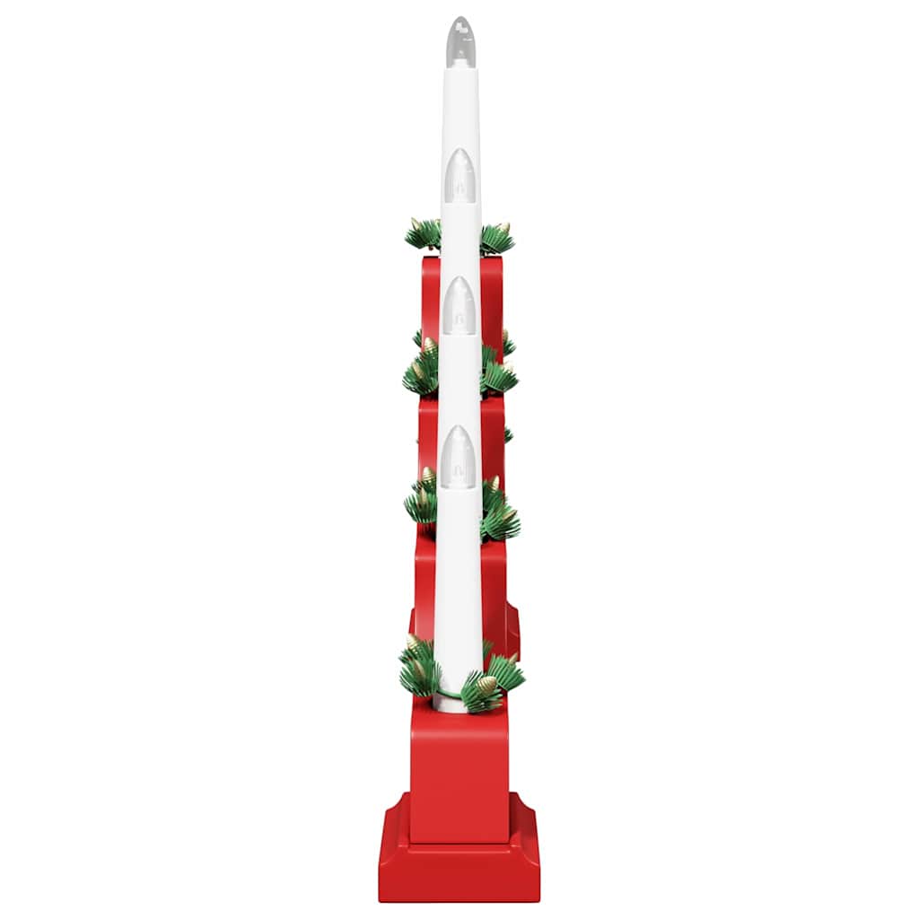 Christmas Candle Bridge Red 39.5 x 5 x 29 cm Solid Pine Wood