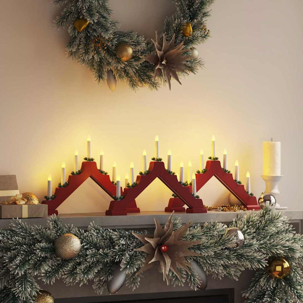 Christmas Candle Bridge 3 pcs 7 LEDs Warm White
